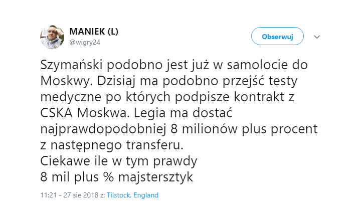 Szymański w drodze na testy! Jednak nie 7 mln, a... TROCHĘ WIĘCEJ